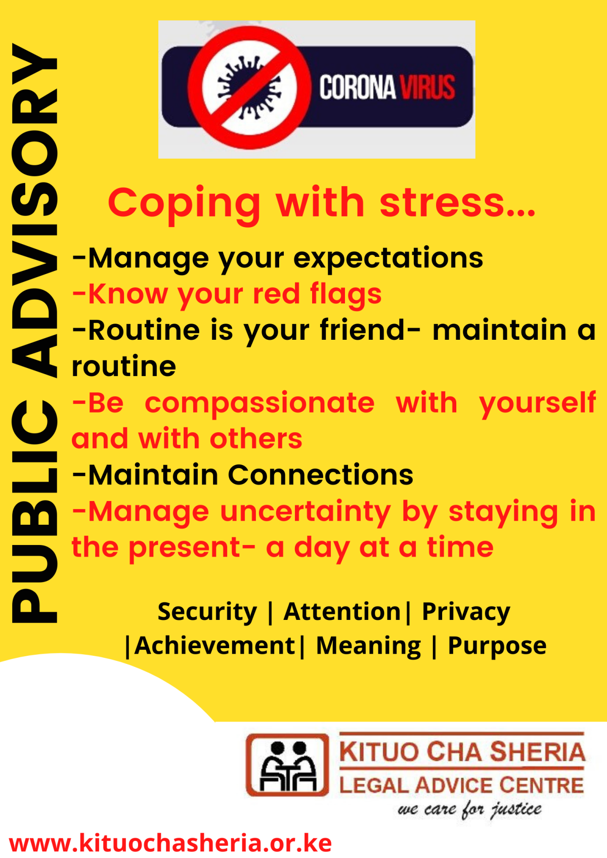 Coping with Stress during the COVID-19 (Coronavirus) pandemic
